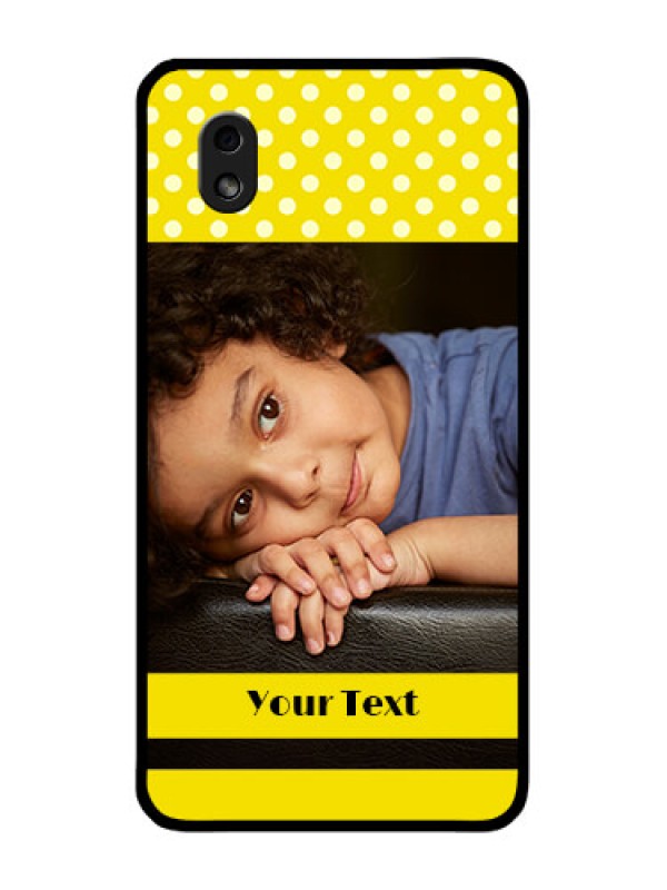 Custom Galaxy M01 Core Custom Glass Phone Case - Bright Yellow Case Design