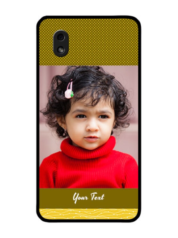 Custom Galaxy M01 Core Custom Glass Phone Case - Simple Green Color Design