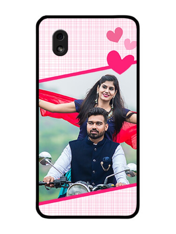 Custom Galaxy M01 Core Custom Glass Phone Case - Love Shape Heart Design