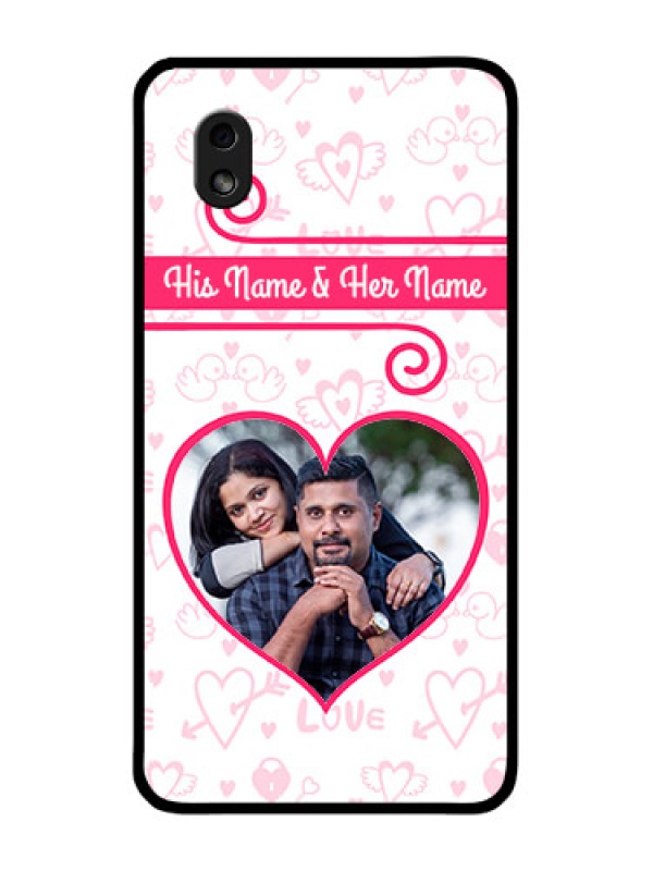 Custom Galaxy M01 Core Personalized Glass Phone Case - Heart Shape Love Design