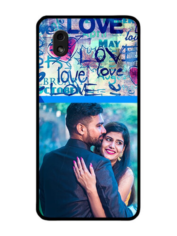 Custom Galaxy M01 Core Custom Glass Mobile Case - Colorful Love Design