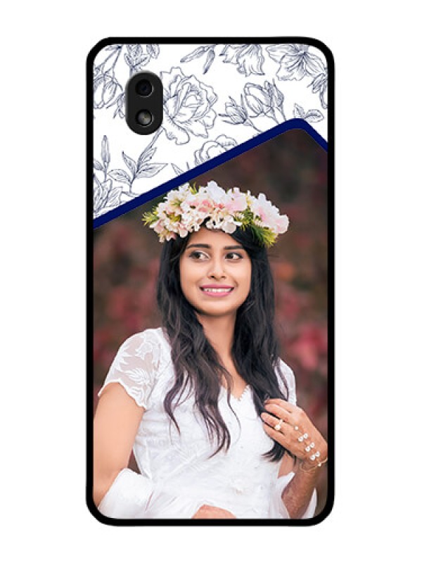 Custom Galaxy M01 Core Personalized Glass Phone Case - Premium Floral Design