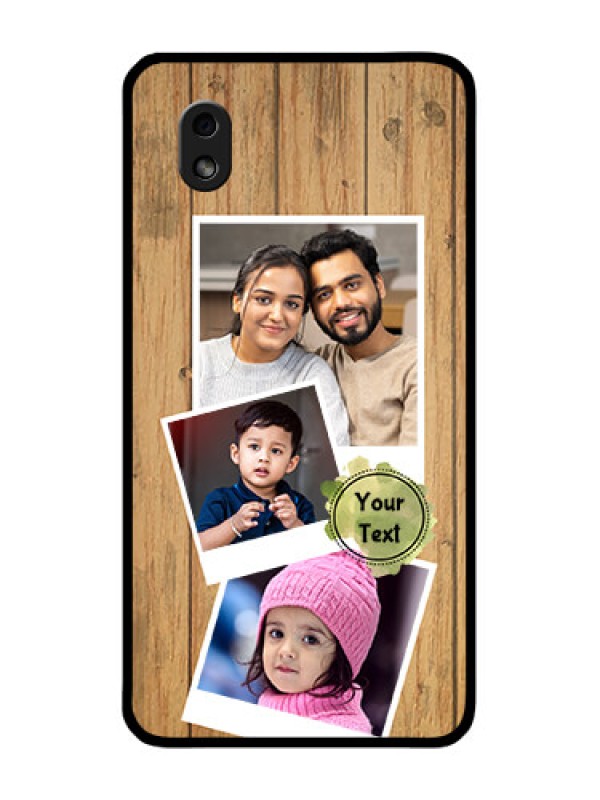 Custom Galaxy M01 Core Custom Glass Phone Case - Wooden Texture Design