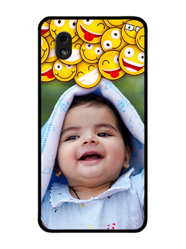 Custom Galaxy M01 Core Custom Glass Mobile Case - with Smiley Emoji Design