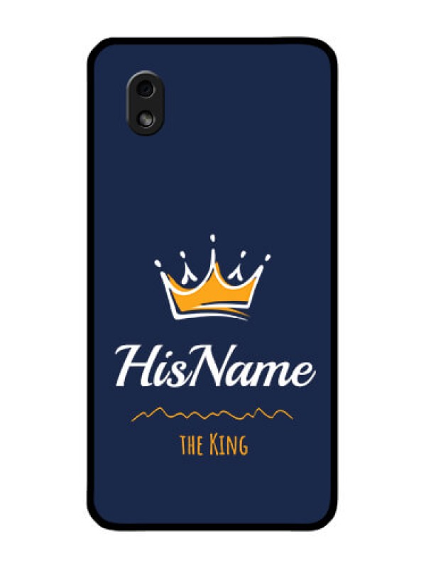Custom Galaxy M01 Core Glass Phone Case King with Name
