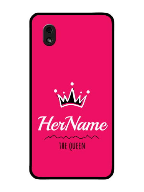 Custom Galaxy M01 Core Glass Phone Case Queen with Name