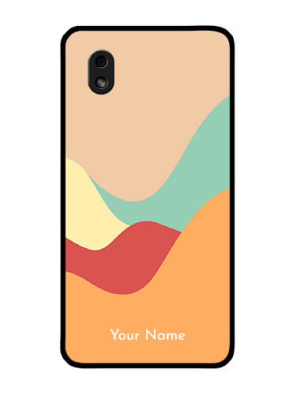 Custom Galaxy M01 Core Personalized Glass Phone Case - Ocean Waves Multi-colour Design