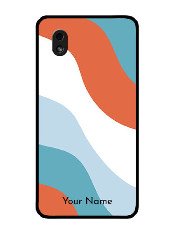 Custom Galaxy M01 Core Custom Glass Mobile Case - coloured Waves Design