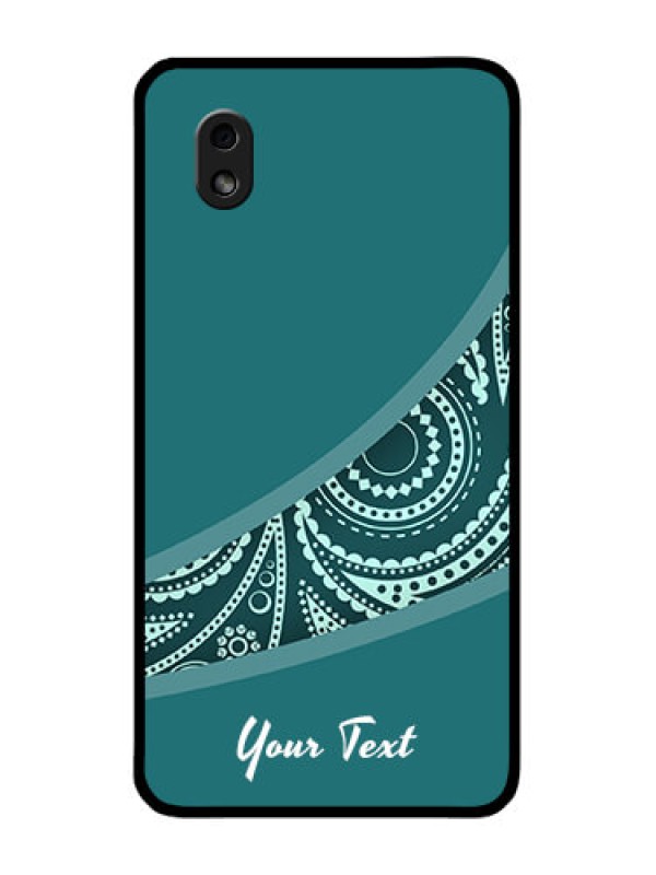 Custom Galaxy M01 Core Photo Printing on Glass Case - semi visible floral Design
