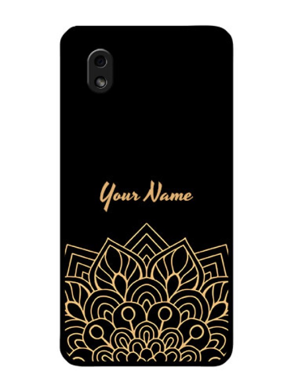 Custom Galaxy M01 Core Custom Glass Phone Case - Golden mandala Design