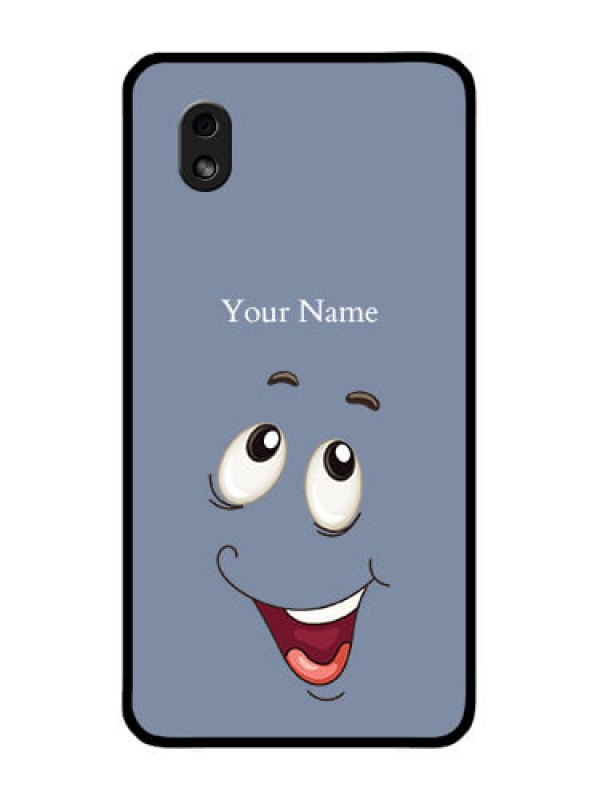 Custom Galaxy M01 Core Photo Printing on Glass Case - Laughing Cartoon Face Design