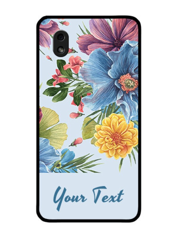 Custom Galaxy M01 Core Custom Glass Mobile Case - Stunning Watercolored Flowers Painting Design