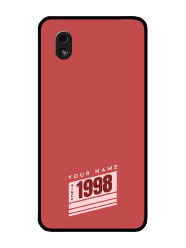 Custom Galaxy M01 Core Custom Glass Phone Case - Red custom year of birth Design