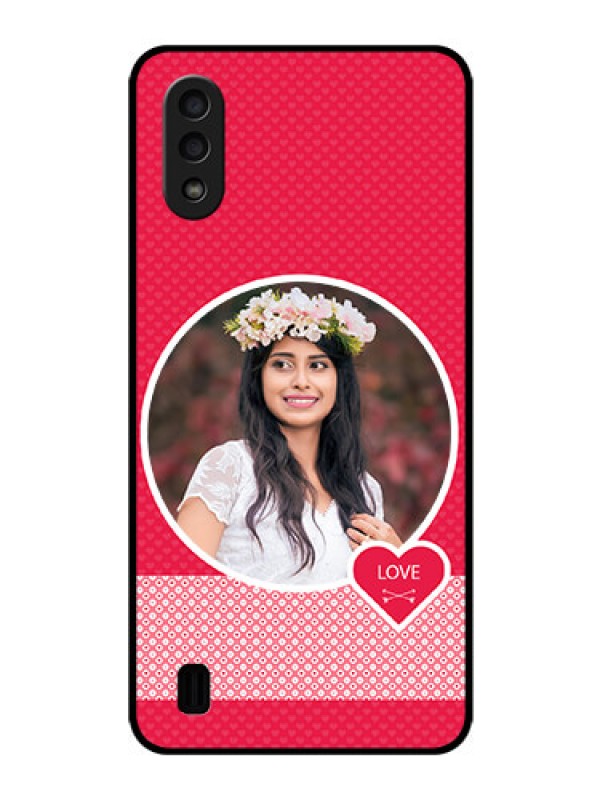 Custom Galaxy M01 Personalised Glass Phone Case - Pink Pattern Design
