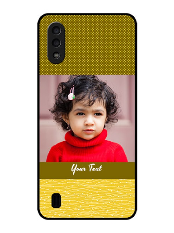 Custom Galaxy M01 Custom Glass Phone Case - Simple Green Color Design