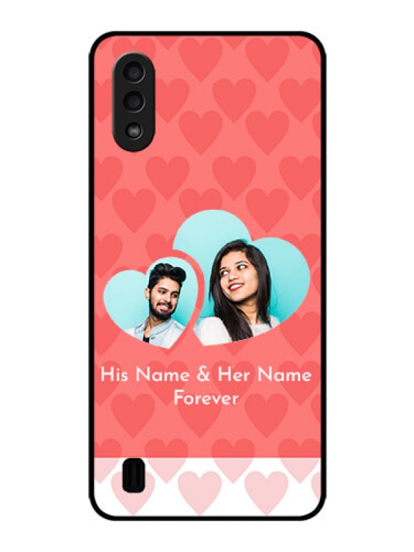 Custom Galaxy M01 Personalized Glass Phone Case - Couple Pic Upload Design