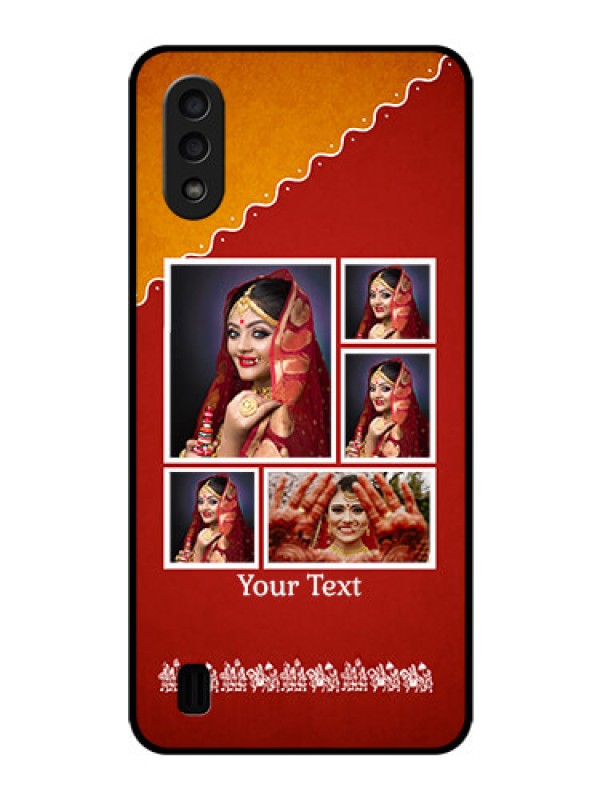 Custom Galaxy M01 Personalized Glass Phone Case - Wedding Pic Upload Design