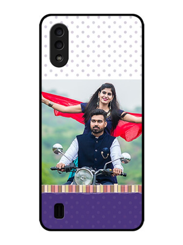 Custom Galaxy M01 Photo Printing on Glass Case - Cute Family Design