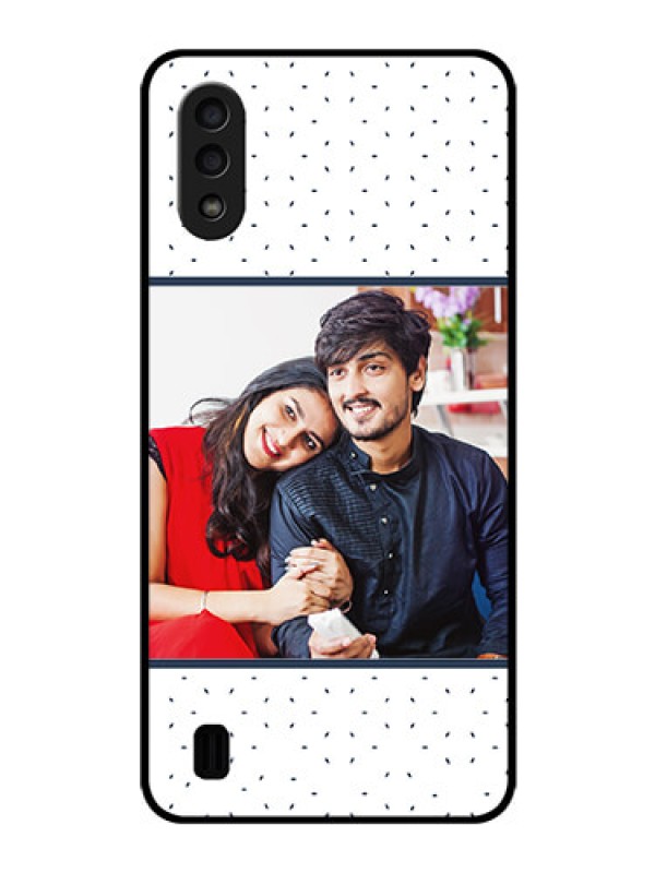 Custom Galaxy M01 Personalized Glass Phone Case - Premium Dot Design