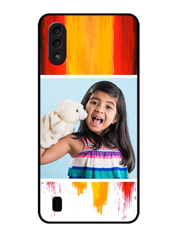 Custom Galaxy M01 Personalized Glass Phone Case - Multi Color Design