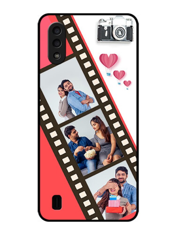 Custom Galaxy M01 Personalized Glass Phone Case - 3 Image Holder with Film Reel