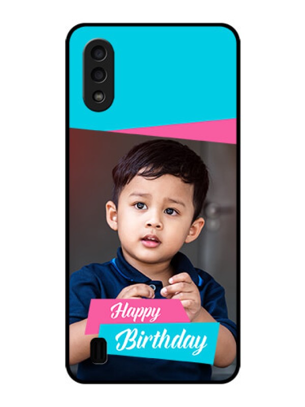 Custom Galaxy M01 Personalized Glass Phone Case - Image Holder with 2 Color Design