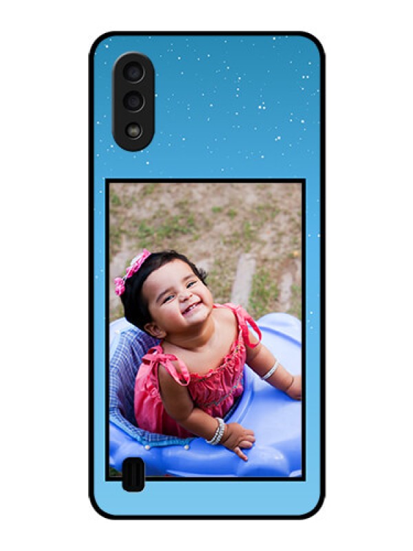 Custom Galaxy M01 Custom Glass Mobile Case - Wave Pattern Colorful Design