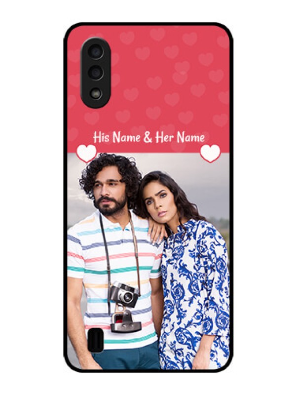 Custom Galaxy M01 Photo Printing on Glass Case - Simple Love Design