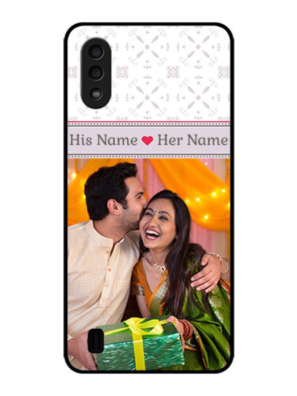 Custom Galaxy M01 Custom Glass Mobile Case - with Photo and Ethnic Design