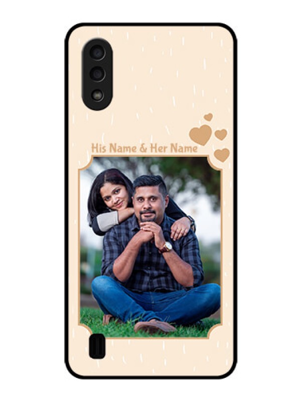 Custom Galaxy M01 Custom Glass Phone Case - with confetti love design