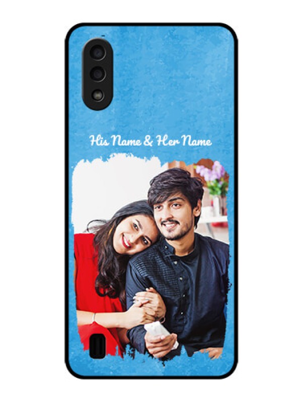 Custom Galaxy M01 Custom Glass Phone Case - Blue Color Vintage Design