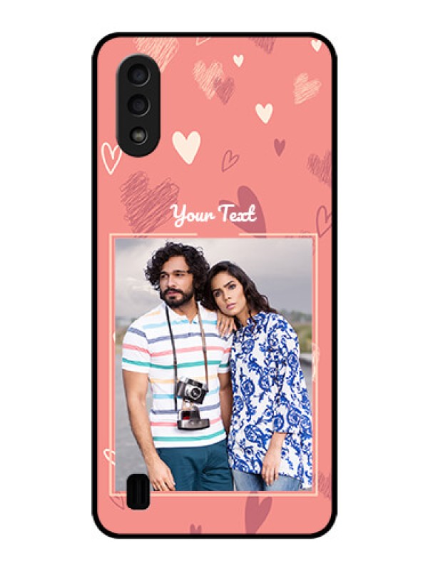 Custom Galaxy M01 Custom Glass Phone Case - Love doodle art Design