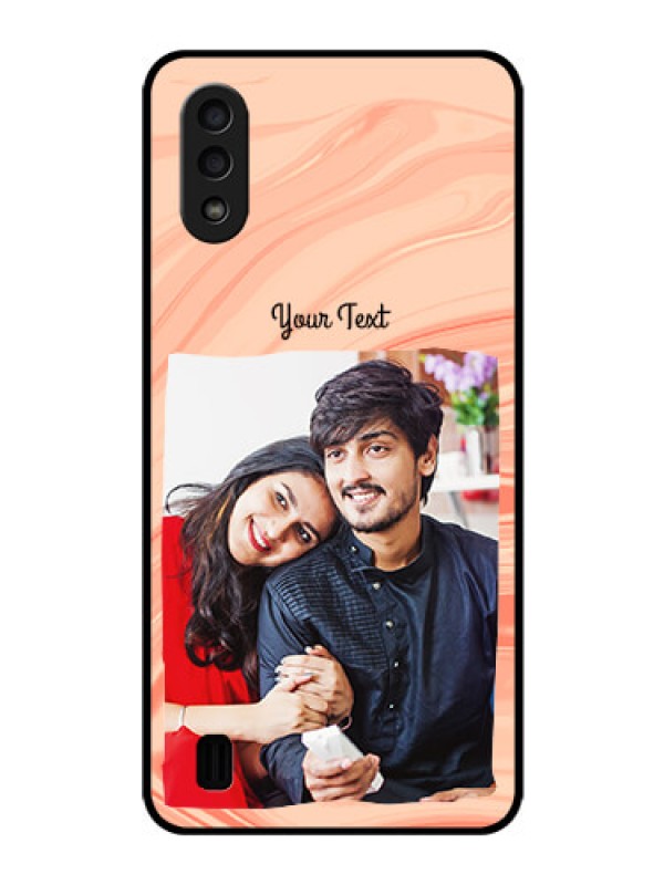 Custom Galaxy M01 Personalized Glass Phone Case - Marble Texture Design