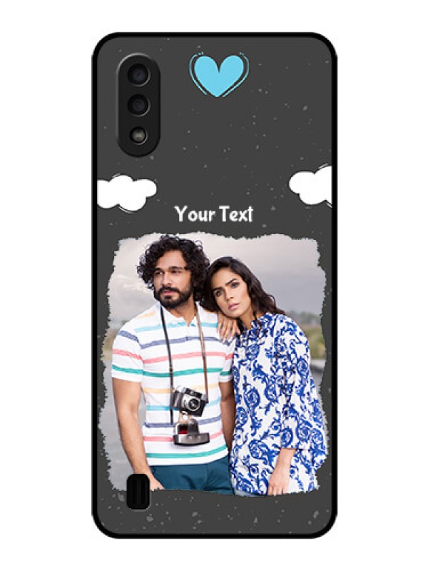 Custom Galaxy M01 Custom Glass Phone Case - Splashes with love doodles Design