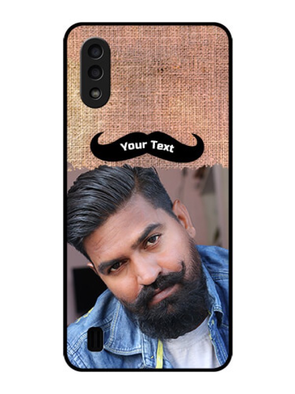 Custom Galaxy M01 Personalized Glass Phone Case - with Texture Design