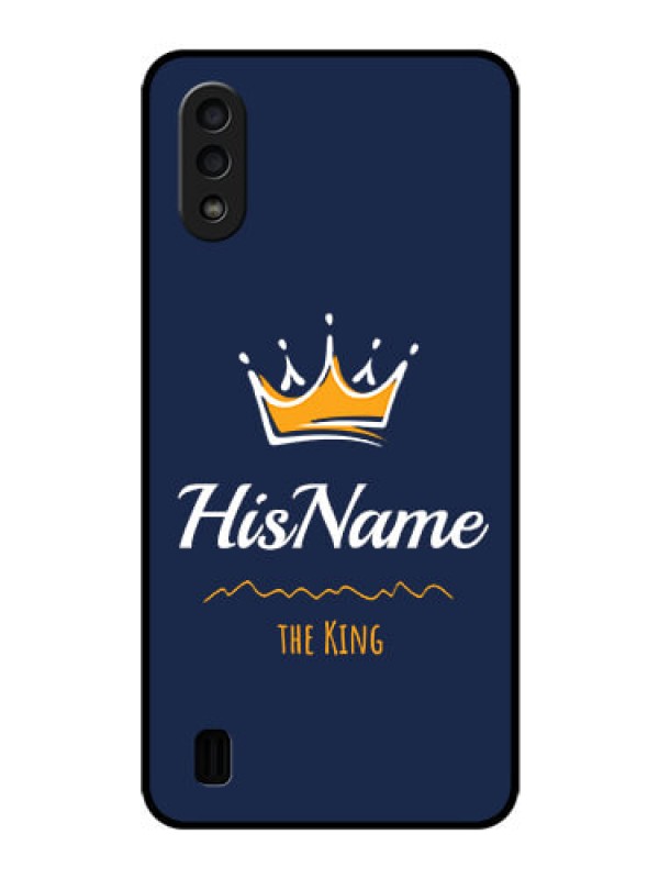 Custom Galaxy M01 Glass Phone Case King with Name