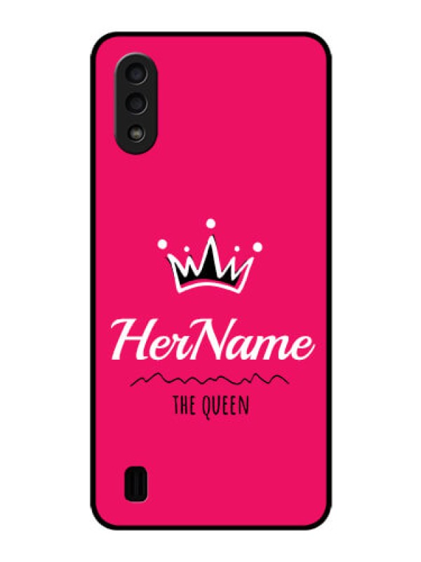 Custom Galaxy M01 Glass Phone Case Queen with Name