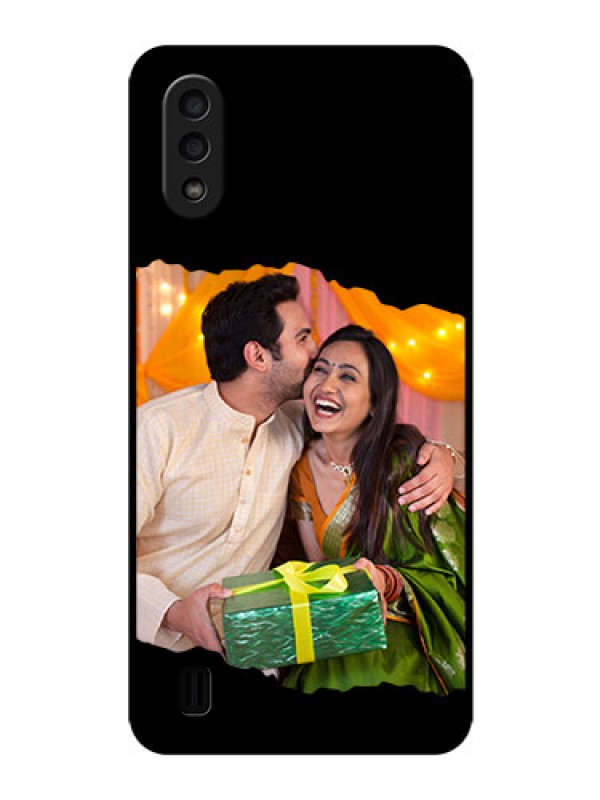 Custom Galaxy M01 Custom Glass Phone Case - Tear-off Design