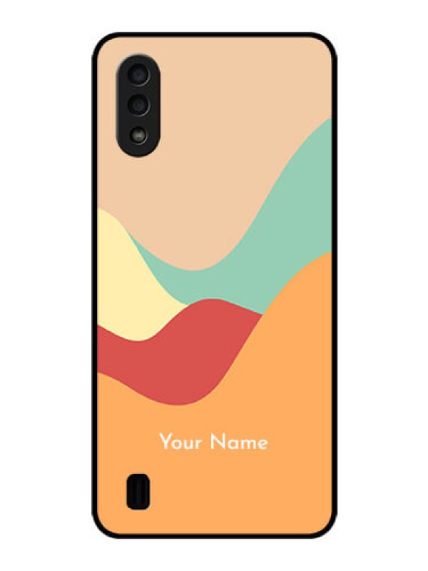 Custom Galaxy M01 Personalized Glass Phone Case - Ocean Waves Multi-colour Design