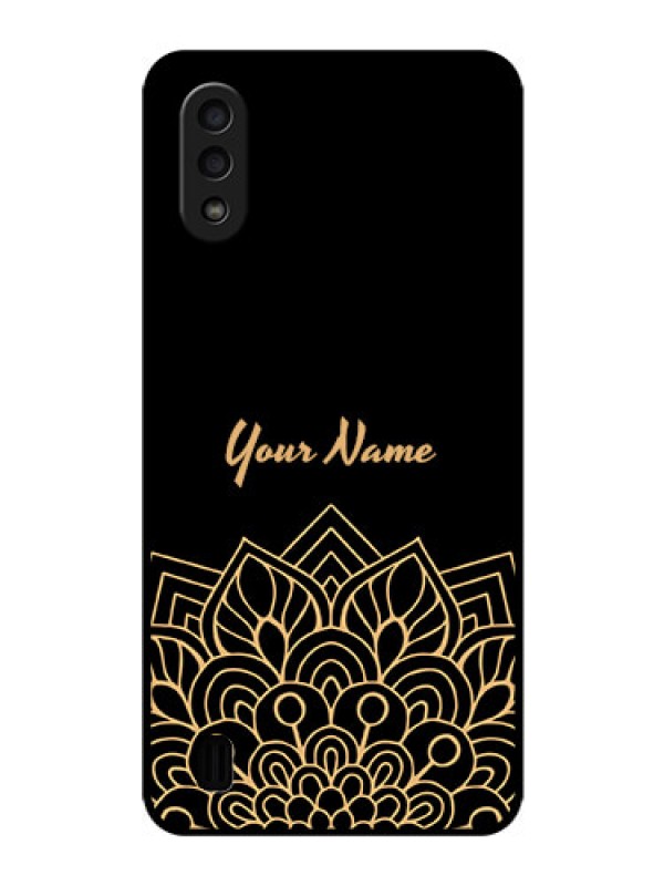 Custom Galaxy M01 Custom Glass Phone Case - Golden mandala Design