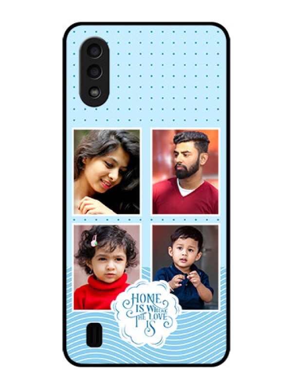 Custom Galaxy M01 Custom Glass Phone Case - Cute love quote with 4 pic upload Design