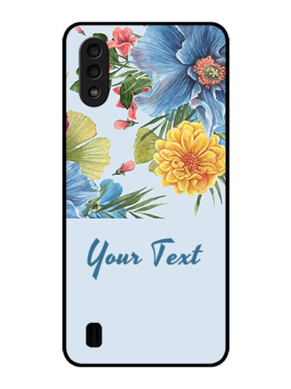 Custom Galaxy M01 Custom Glass Mobile Case - Stunning Watercolored Flowers Painting Design