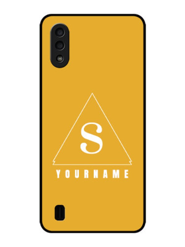 Custom Galaxy M01 Personalized Glass Phone Case - simple triangle Design