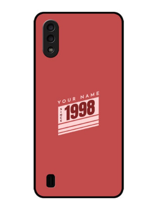Custom Galaxy M01 Custom Glass Phone Case - Red custom year of birth Design
