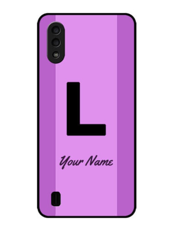 Custom Galaxy M01 Custom Glass Phone Case - Tricolor custom text Design
