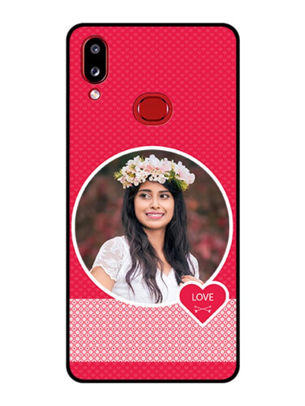 Custom Galaxy M01s Personalised Glass Phone Case - Pink Pattern Design