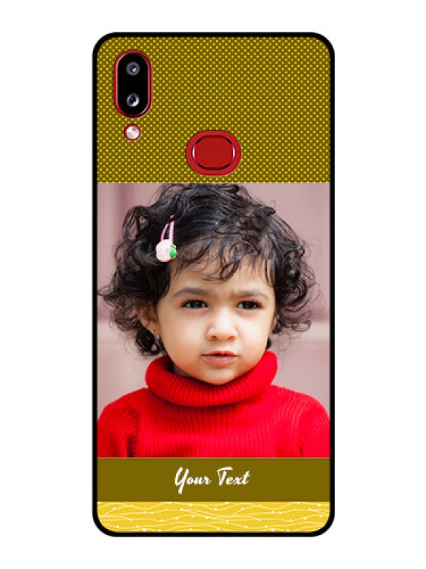 Custom Galaxy M01s Custom Glass Phone Case - Simple Green Color Design