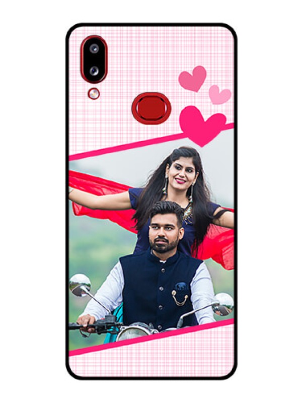 Custom Galaxy M01s Custom Glass Phone Case - Love Shape Heart Design