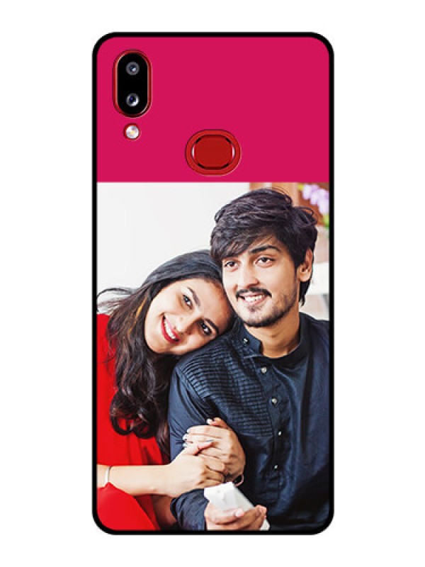 Custom Galaxy M01s Custom Glass Mobile Case - Anniversary Cover Design