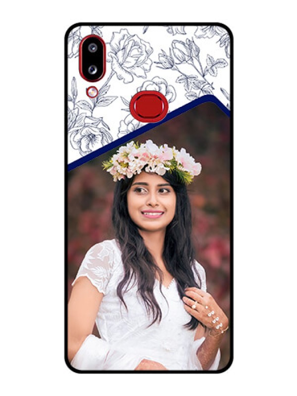 Custom Galaxy M01s Personalized Glass Phone Case - Premium Floral Design